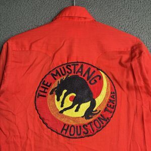 VINTAGE Tru West Rockmount Ranch Wear Shirt Mens Small Red Pearl Snap